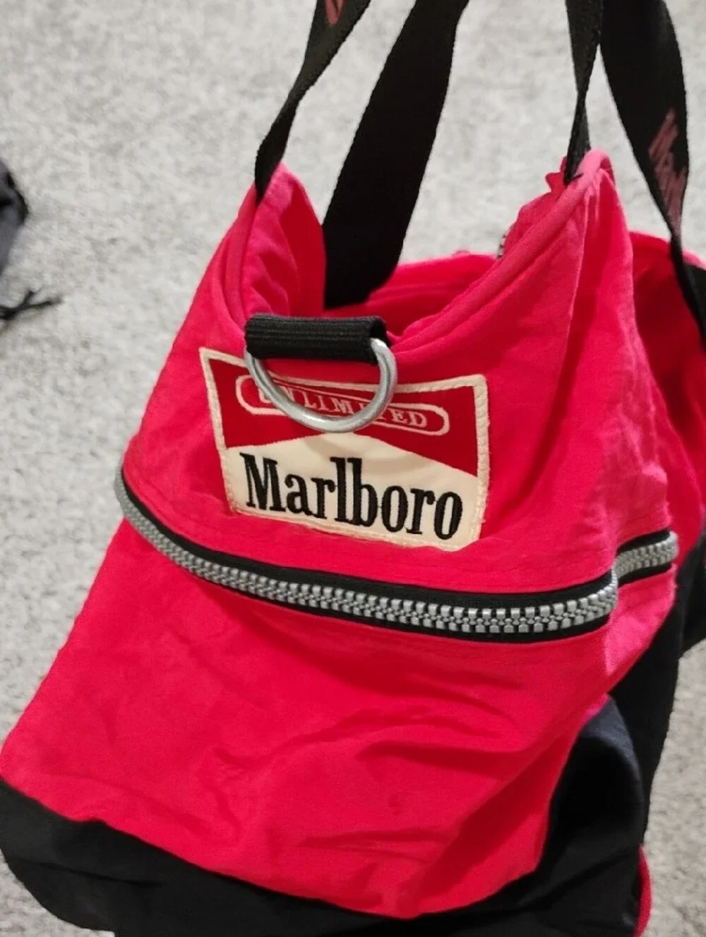 Marlboro Red and Black Duffel Sling Bag